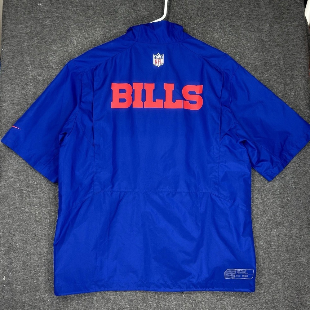 Nike On Field Bufflao Bills Sideline Coach Windbreaker Men L Blue Vented 1/4 zip - Picture 10 of 15